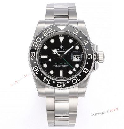 Swiss Grade JVS Factory Repliaca Rolex GMT-Master II Watch Black Ceramic Bezel Cal.3186